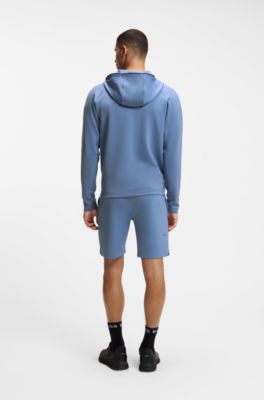 Sweat &agrave; capuche zipp&eacute; avec logo r&eacute;fl&eacute;chissant, Bleu