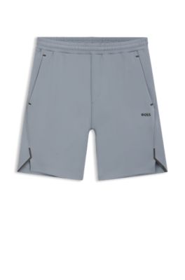 Active shorts in quick-dry fabric with reflective logo, Grey