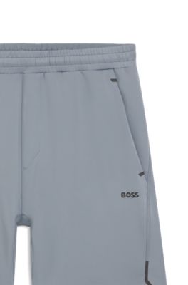 Active shorts in quick-dry fabric with reflective logo, Grey