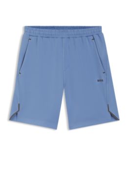 Active shorts in quick-dry fabric with reflective logo, Blue
