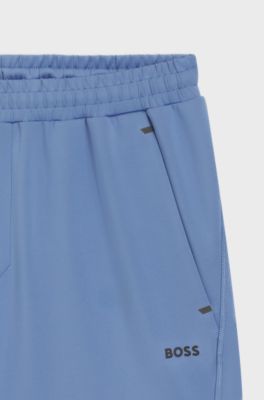 Active shorts in quick-dry fabric with reflective logo, Blue