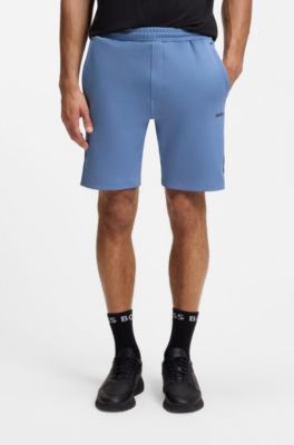 Active shorts in quick-dry fabric with reflective logo, Light Blue