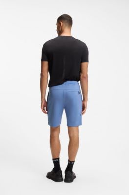 Active shorts in quick-dry fabric with reflective logo, Light Blue