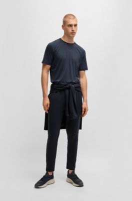 Sneldrogende broek met reflecterend merkaccent, Donkerblauw