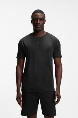 Active slim-fit T-shirt with decorative reflective details, Black