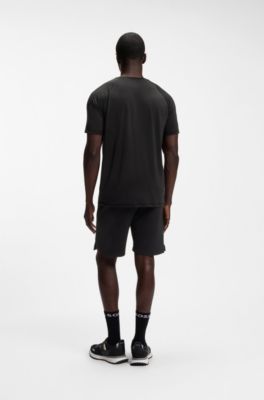 Active slim-fit T-shirt with decorative reflective details, Black