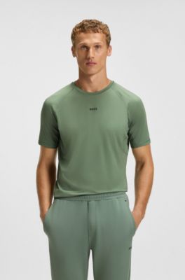Active slim-fit T-shirt with decorative reflective details, Green