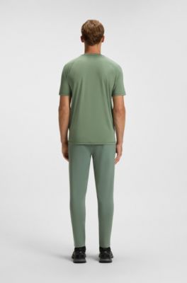 Active slim-fit T-shirt with decorative reflective details, Green