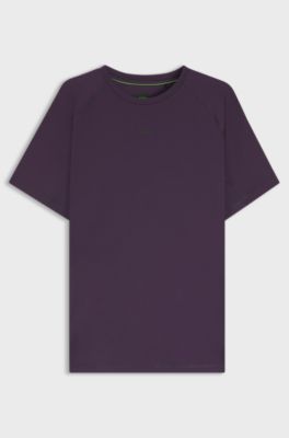 Active slim-fit T-shirt with decorative reflective details, Dark Purple