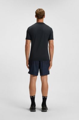 Active slim-fit T-shirt with moisture management, Dark Blue