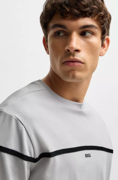 Relaxed-fit cotton T-shirt with tape and logo details