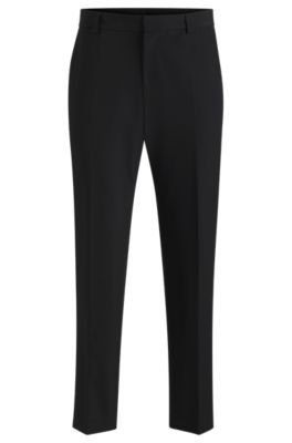 Modern-fit broek van hoogwaardige stretchtwill, Zwart