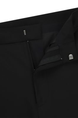 Modern-fit broek van hoogwaardige stretchtwill, Zwart