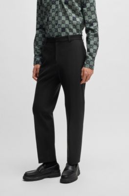 Modern-fit trousers in performance-stretch twill, Black