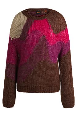 Knitted sweater with landscape-inspired pattern