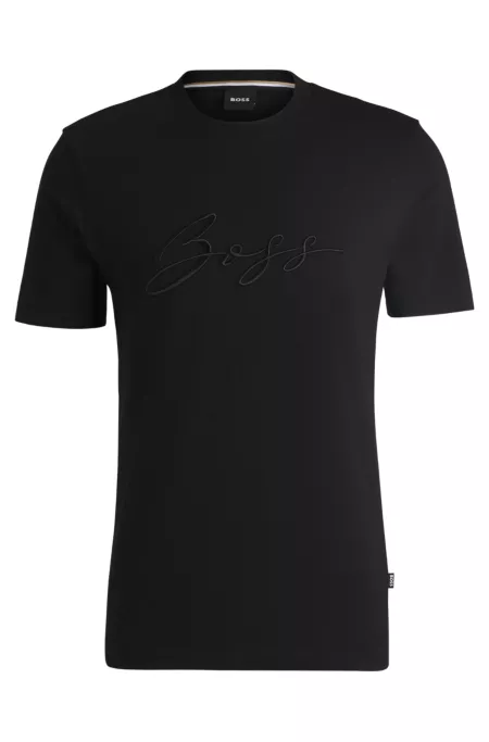 Cotton-jersey regular-fit T-shirt with script logo