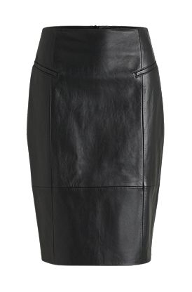 Pencil skirt in lustrous leather
