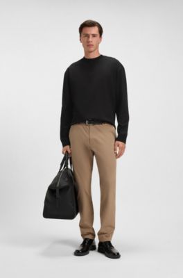 Relaxed-fit long-sleeved T-shirt in mercerised cotton, Black