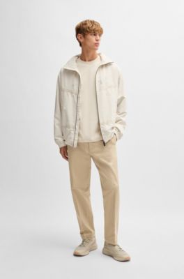 Relaxed-fit long-sleeved T-shirt in mercerised cotton, Natural
