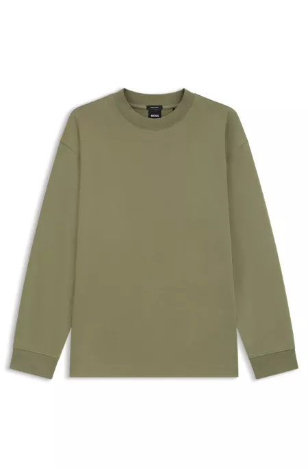 Camiseta de manga larga relaxed fit en algodón mercerizado