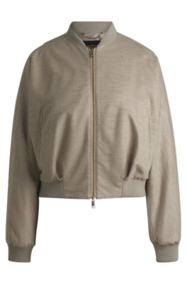 BOSS - Veste Oversize en laine vierge - Brun chin?�