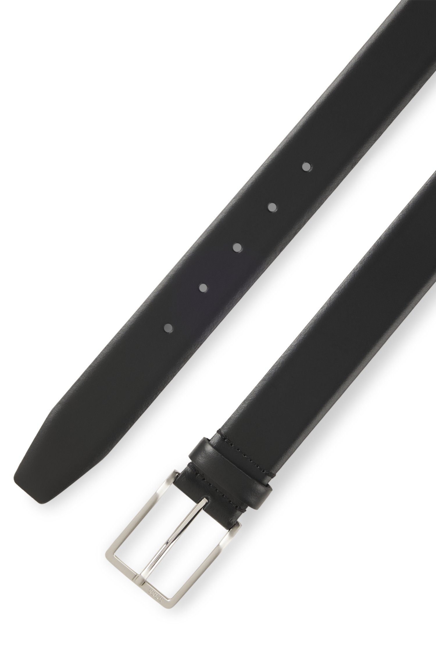 Boss Italian-leather belt with logo-engraved gunmetal buckle skärp & hängslen herr – bild 2