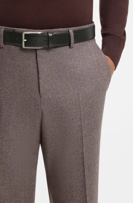 Ceinture en cuir italien avec boucle de couleur acier à logo gravé