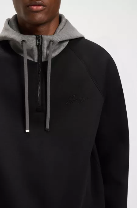 Zip-neck hoodie in a relaxed fit