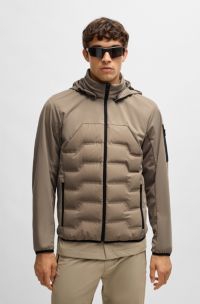 Waterafstotende donsjas met lichte vulling, Beige