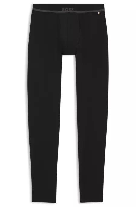 Stretch-cotton long johns with logo waistband
