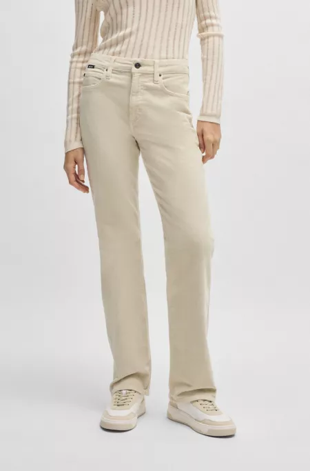 Straight-fit jeans in stretch-cotton corduroy denim