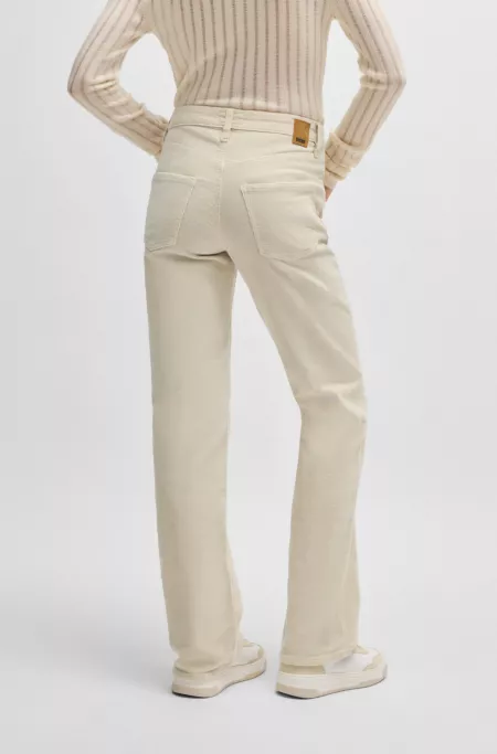 Straight-fit jeans in stretch-cotton corduroy denim
