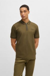 Porsche x BOSS stretch-cotton polo shirt, Dark Green