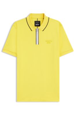 Porsche x BOSS stretch-cotton polo shirt, Yellow