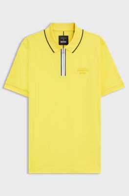 Porsche x BOSS stretch-cotton polo shirt, Yellow