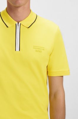 Porsche x BOSS stretch-cotton polo shirt, Yellow