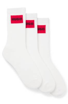 Three-pack of short socks with red logo labels 1