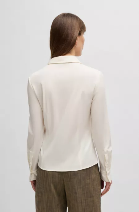 Extra-slim-fit blouse in cotton jersey