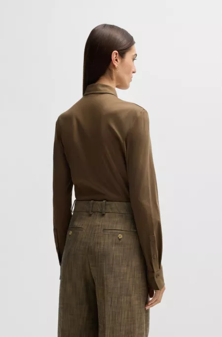 Extra-slim-fit blouse in cotton jersey