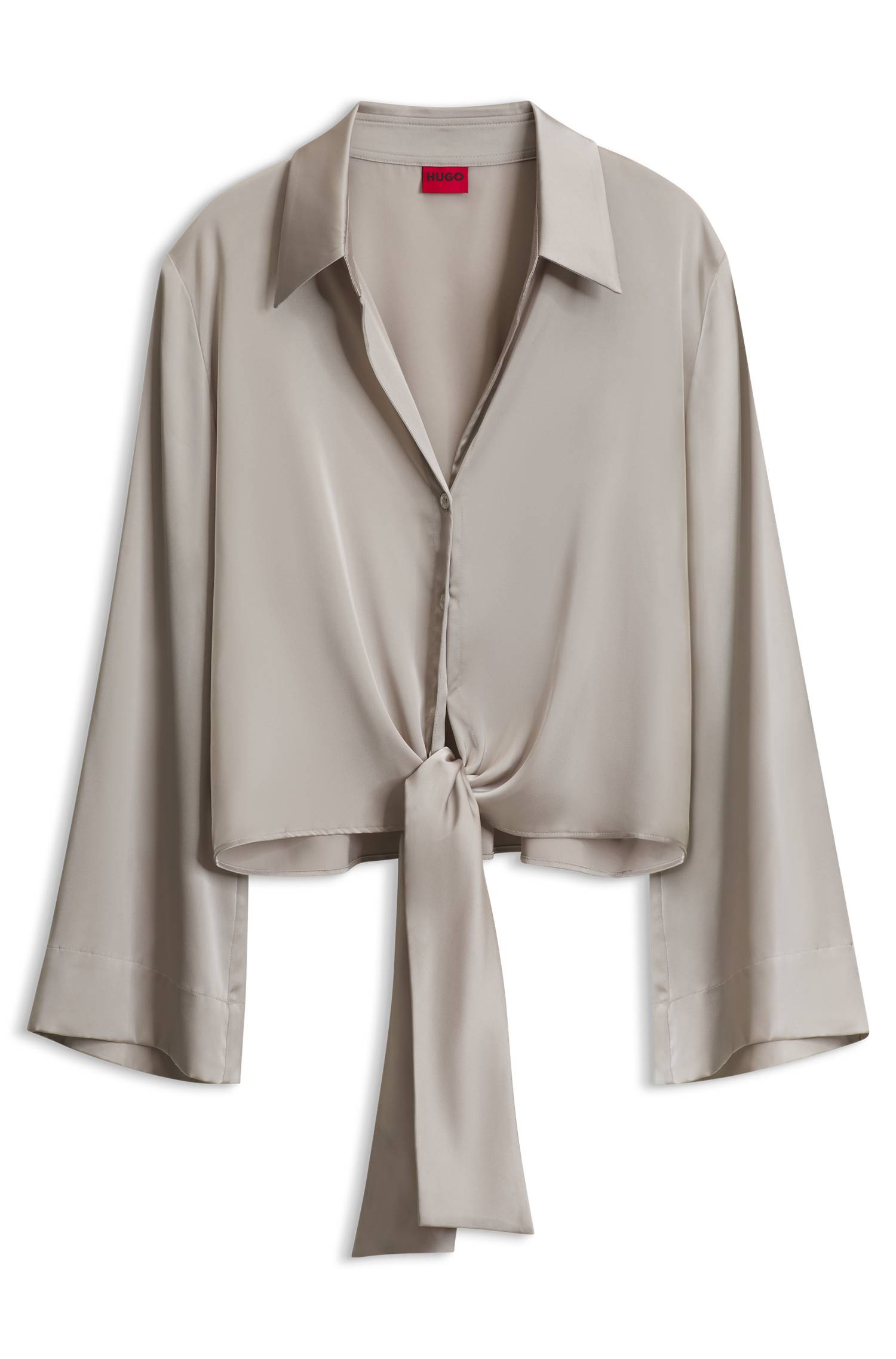 Hugo Tie-front satin blouse skjortor & blusar dam – bild 4