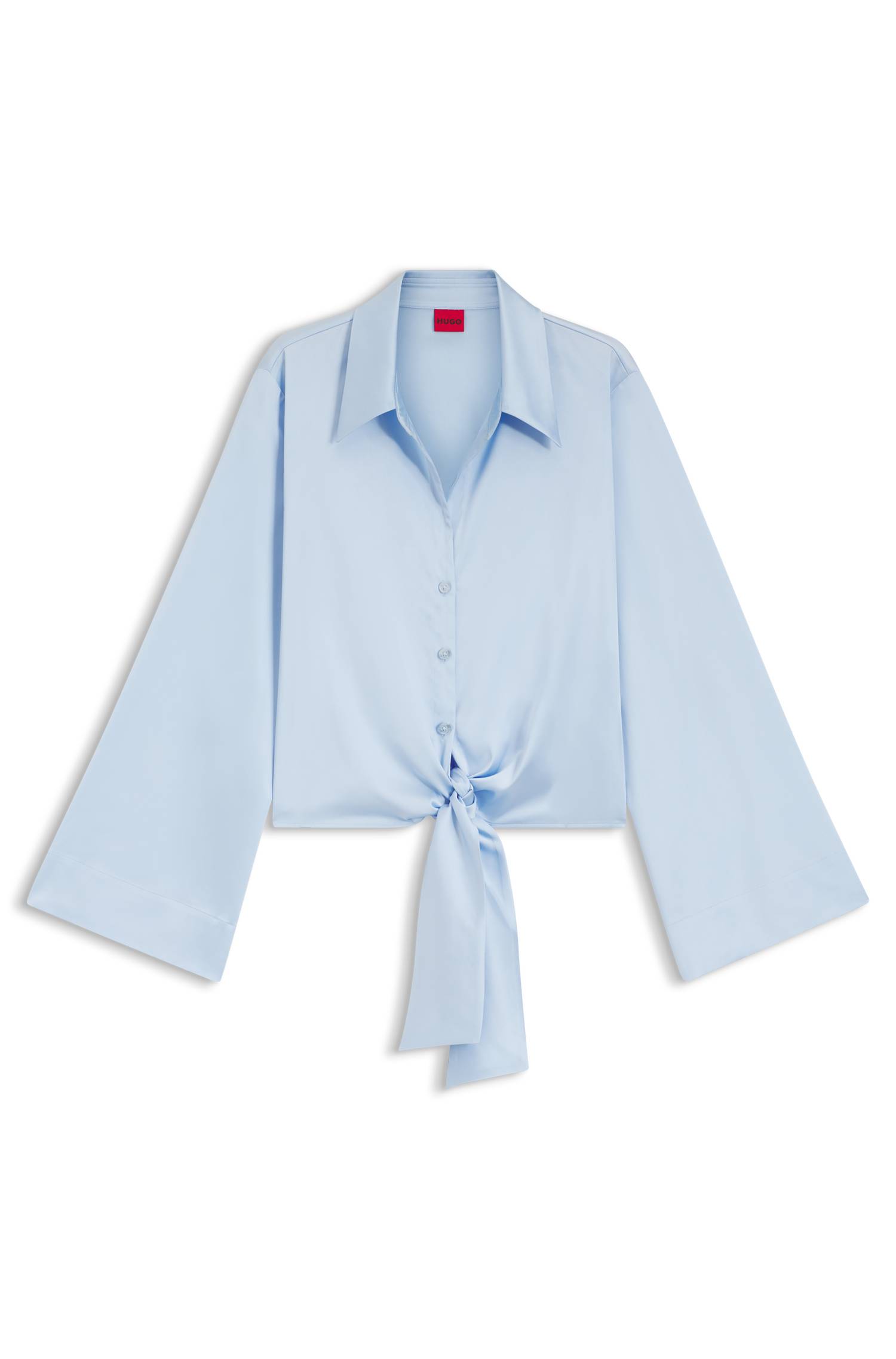 Hugo Tie-front satin blouse skjortor & blusar dam – bild 4