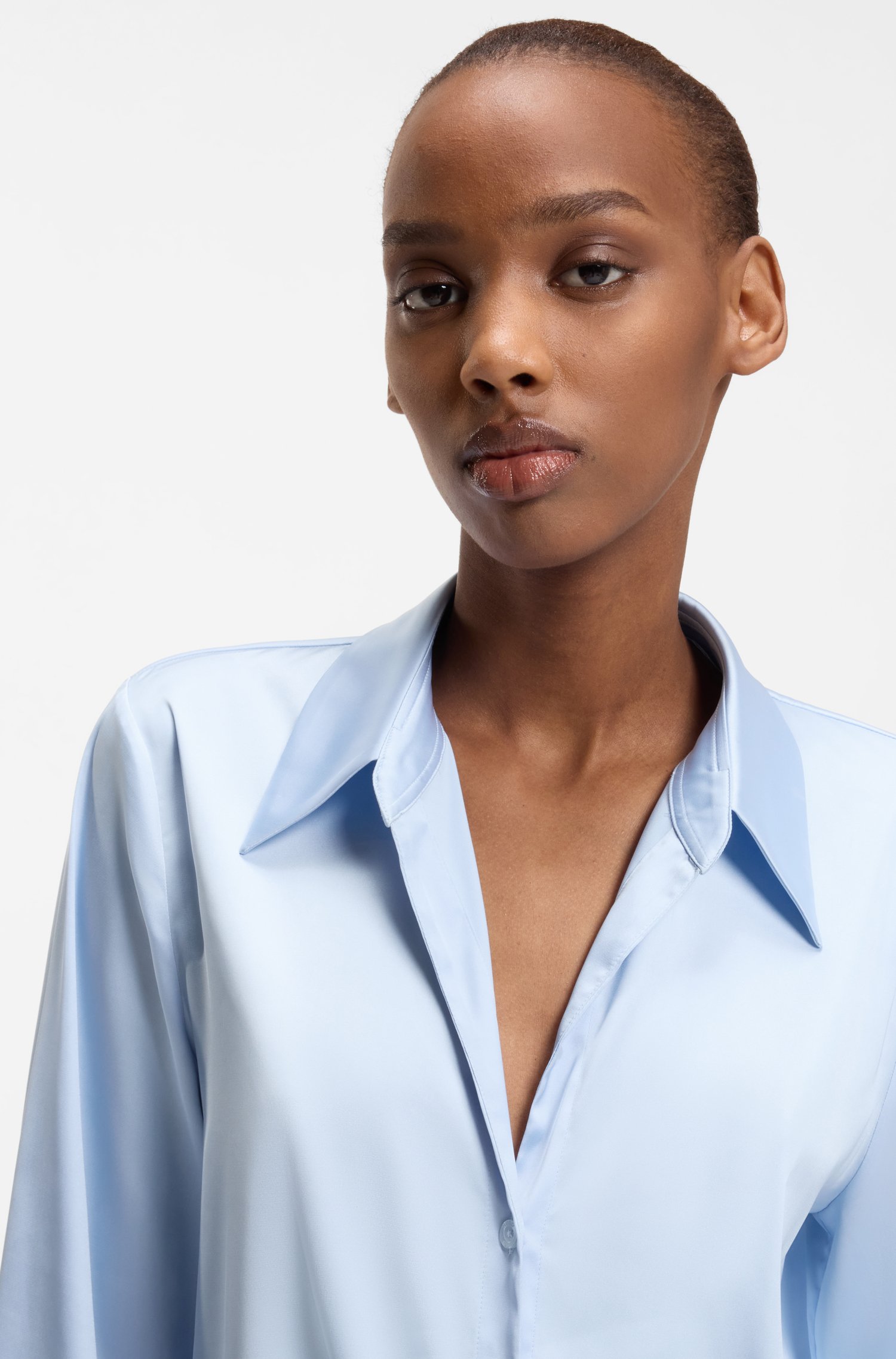 Hugo Tie-front satin blouse skjortor & blusar dam – bild 3