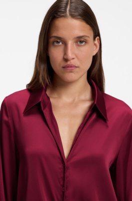 Hugo Tie-front satin blouse blusar dam – bild 3