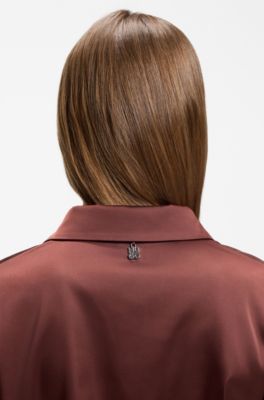 Relaxed-fit blouse with a tie-front feature, Brown
