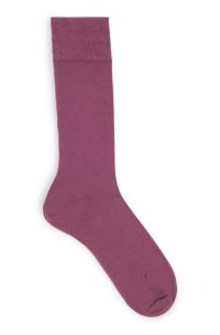 Chaussettes mi-mollet en modal mélangé à logo brodé, Lilas