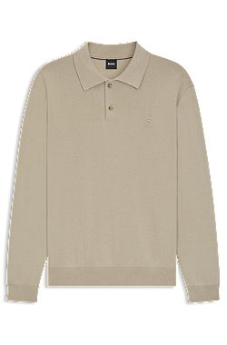 Cotton polo sweater with Double B monogram