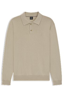 Cotton polo sweater with Double B monogram