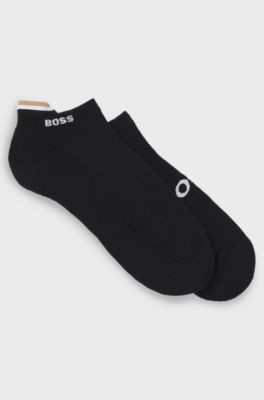 Two-pack of ankle socks with logo details, Black