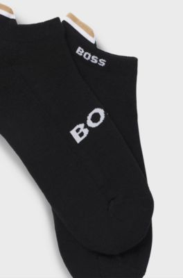 Two-pack of ankle socks with logo details, Black