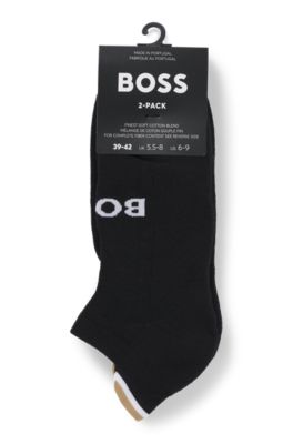 Two-pack of ankle socks with logo details, Black